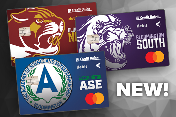 Photo of the IUCU MCCSC Spirit Debit Cards