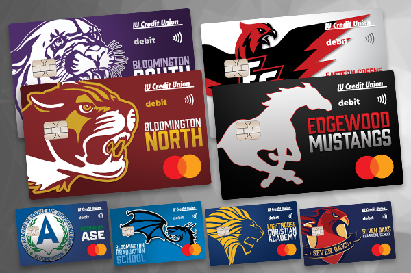 Photo of the IUCU MCCSC Spirit Debit Cards