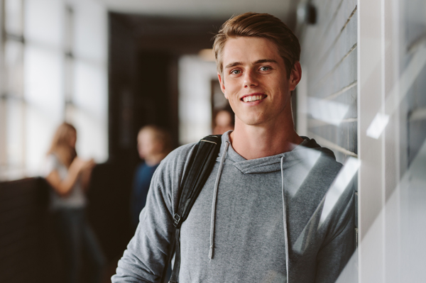 Photo of college student at home