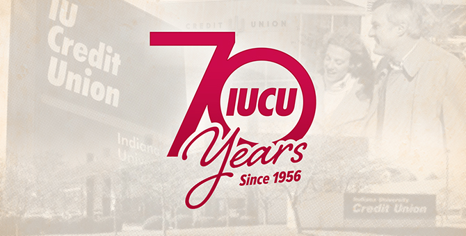 IU Credit Union Celebrates 70 Years Logo