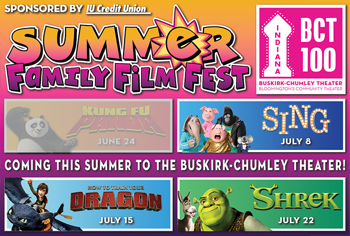 Image of ad for Buskirk-Chumley Theater Summer Family Film Fest