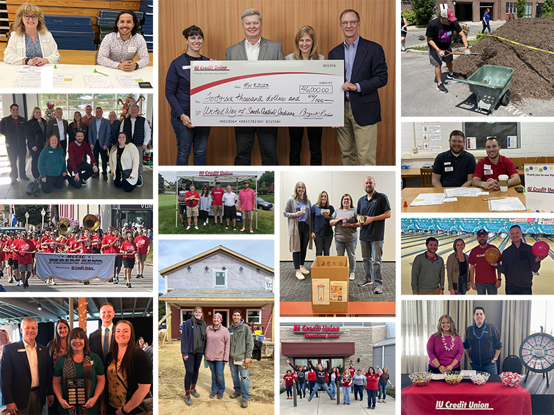 Collage of photos from IU Credit Union