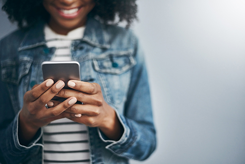 Photo of woman with cell phone