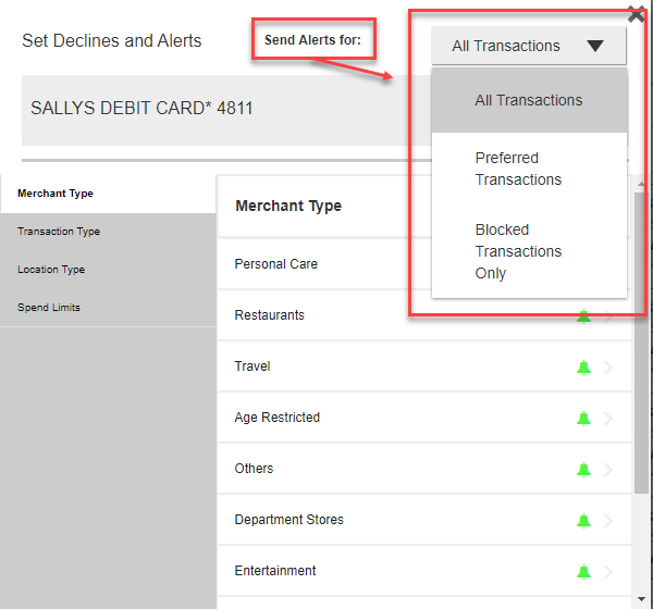 Card Controls Screenshot